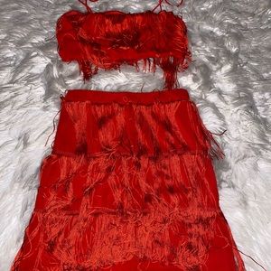 Never worn ruffled skirt set
